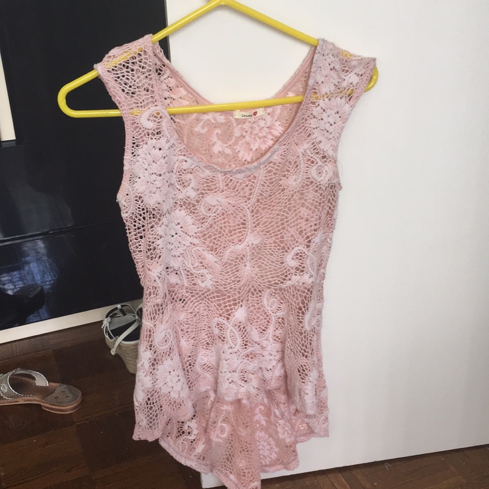 Pink Mesh Top
